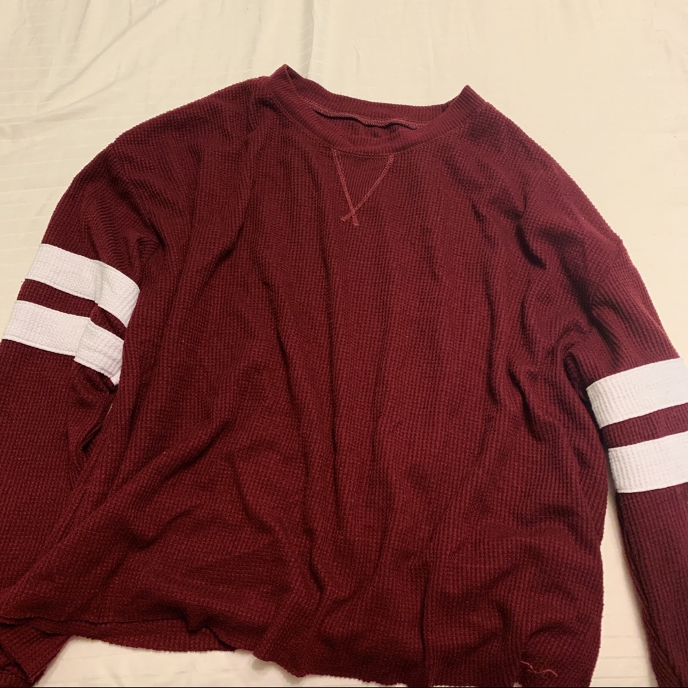 Maroon Hollister Waffle Sweater